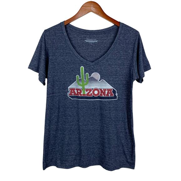 Blue 84 Tops - Blue 84 Arizona T-shirt Short Sleeve Tee Top Blue Cactus Graphic Women's L